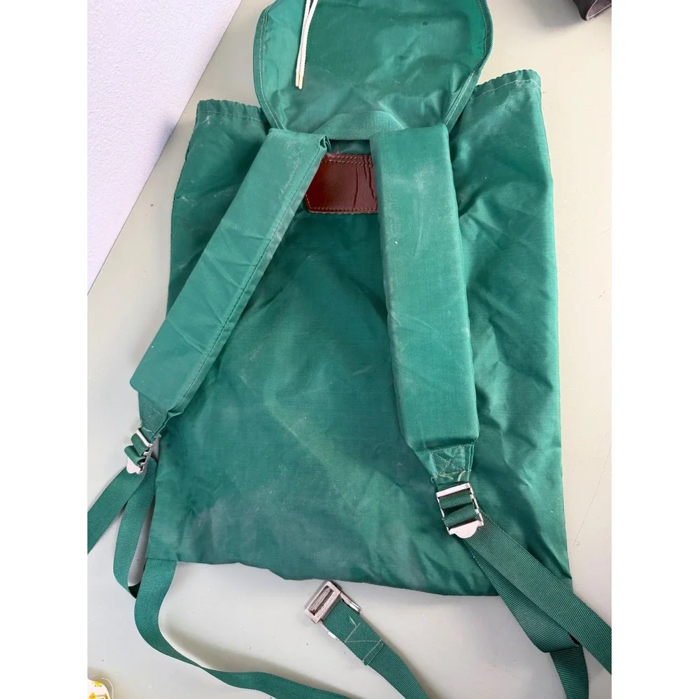 Seaway Rucksack OS Green Good Vintage Nylon Drawstring Backpack Gorpcore Retro